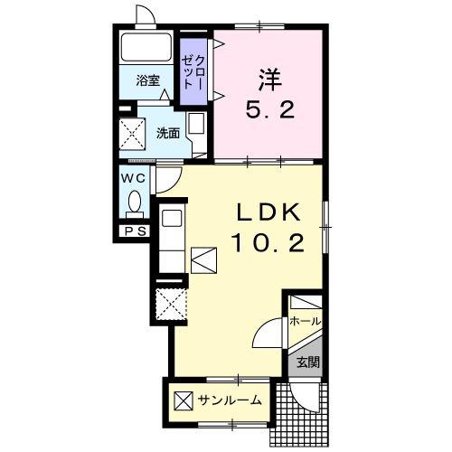 メゾンフレーズV(1LDK/1階)の間取り写真