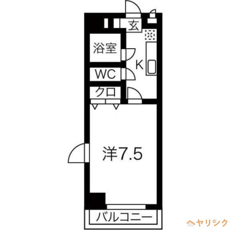 アーバンビル早川(1K/4階)の間取り写真