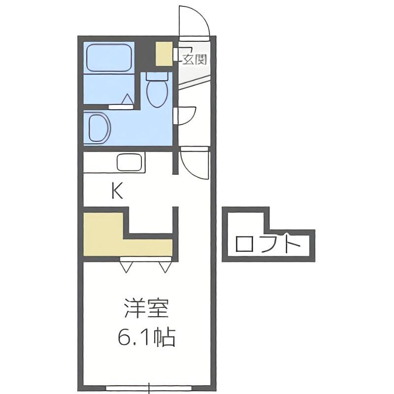 ファインブルーム学園前(1K/4階)の間取り写真