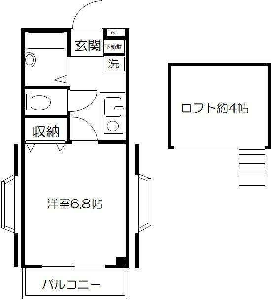 コア・フォーレストタウンII(1K/1階)の間取り写真