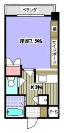 タウンコート玉商(1K/4階)の間取り写真