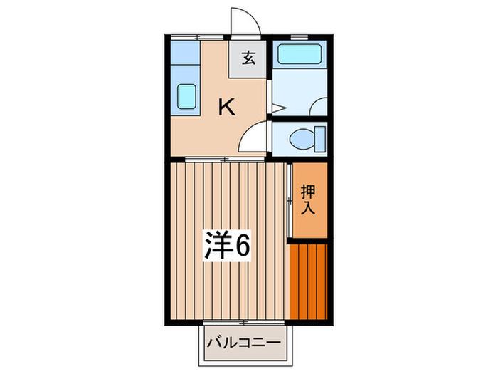 グリーンパーク希望ヶ丘(1K/2階)の間取り写真