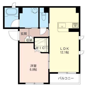 ホワイトビレッジ(1LDK/1階)の間取り写真