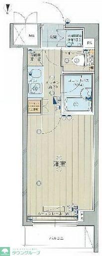 ルーブル武蔵小山(1K/4階)の間取り写真