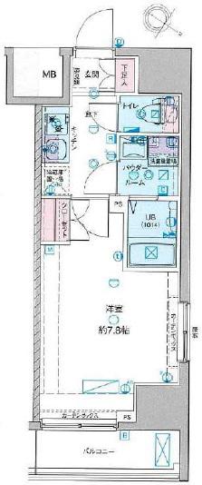 GENOVIA浅草IV SKYGARDEN(1K/5階)の間取り写真