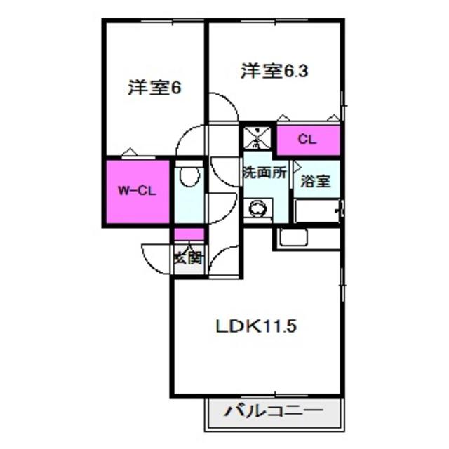 ネバーランド(2LDK/3階)の間取り写真
