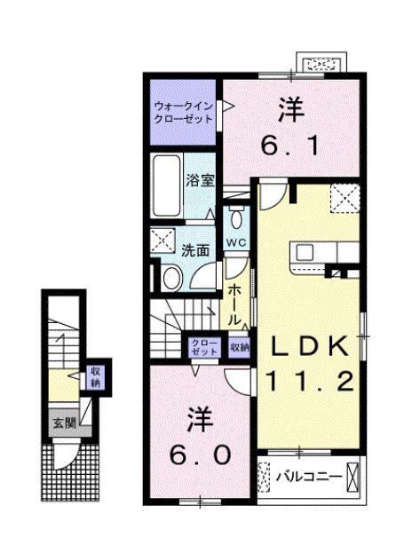 サンテラス中央II(2LDK/2階)の間取り写真