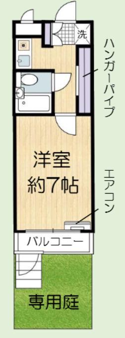 リバティー座間(1K/1階)の間取り写真