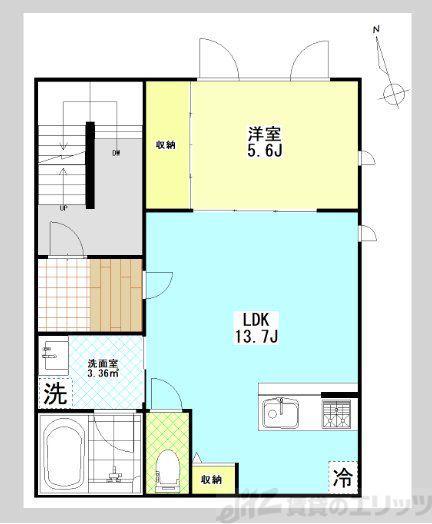 SGクレスト門前仲町(1LDK/4階)の間取り写真
