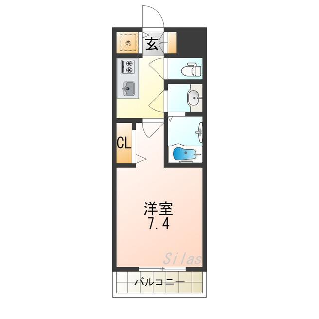 S-RESIDENCE高井田CENTRAL(1K/9階)の間取り写真