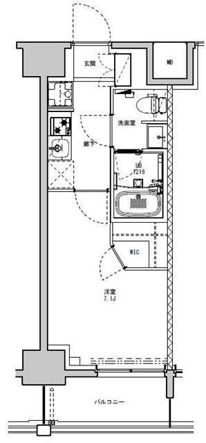 S-RESIDENCE板橋大山(1K/6階)の間取り写真