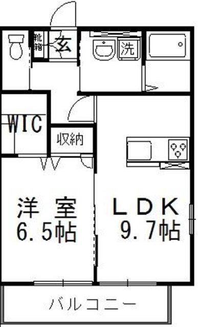 マストゥーラ妹尾(1LDK/1階)の間取り写真