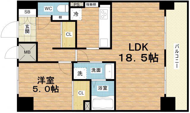 プランドール新大阪(1LDK/11階)の間取り写真