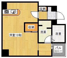 レガシービル(ワンルーム/8階)の間取り写真