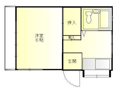 みなもと荘(1K/1階)の間取り写真