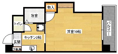 デュウオコート富士見(1K/3階)の間取り写真