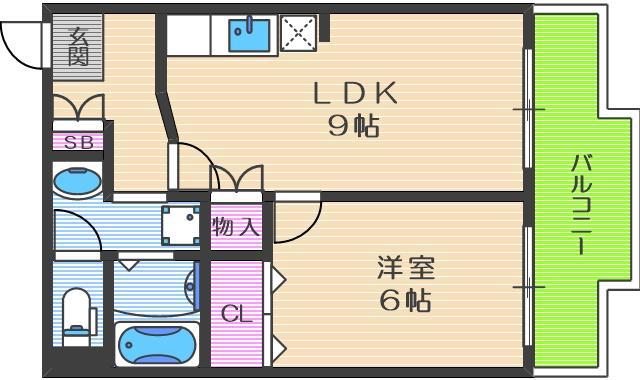 司光ハイツ(1LDK/2階)の間取り写真