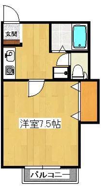 コンフォートK(1K/1階)の間取り写真