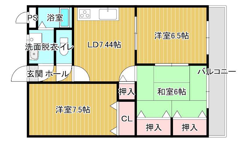 エクセル ハイツ(3DK/3階)の間取り写真