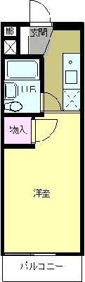 サンバレー3(1K/2階)の間取り写真