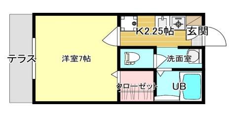 ソレイユ飛鳥山(1K/1階)の間取り写真
