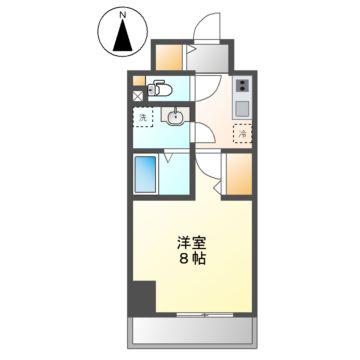 プレディアスタイル名古屋(1K/8階)の間取り写真