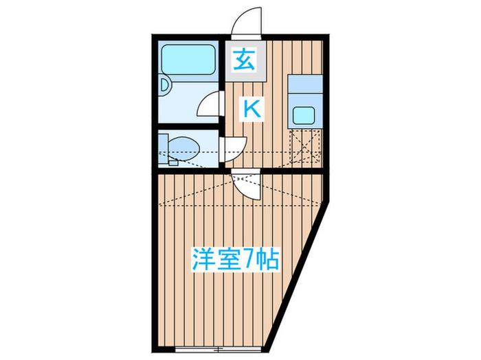 アメニティ国見(1K/1階)の間取り写真