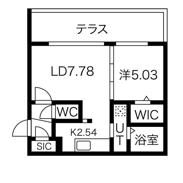 コアヒルズ(1LDK/1階)の間取り写真