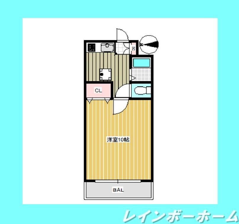 ブライトオーク(1K/1階)の間取り写真