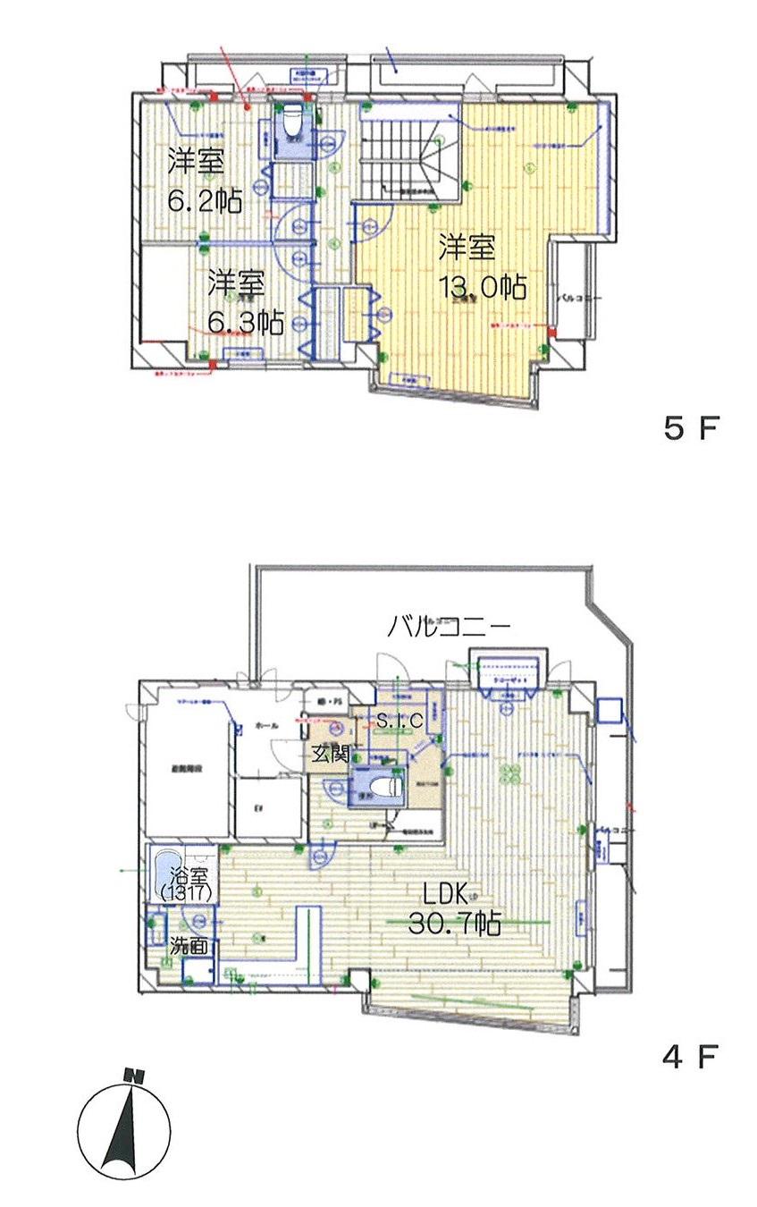 アーバン羽根木(3LDK/4階)の間取り写真
