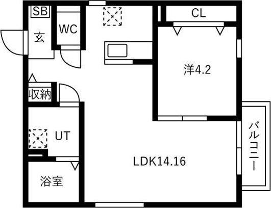 VITALIBERA(1LDK/1階)の間取り写真