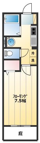 CASA LUCE(1K/1階)の間取り写真