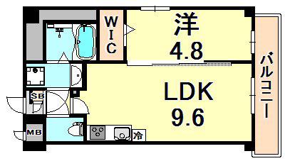 サニーコート神戸下山手(1LDK/3階)の間取り写真
