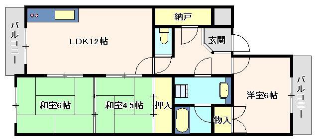 エミネンス有瀬(3LDK/1階)の間取り写真