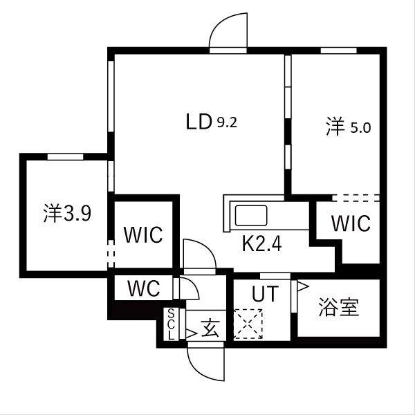 TS COURT ウエスト13(2LDK/2階)の間取り写真