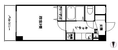 ピアチェーレA(1K/5階)の間取り写真