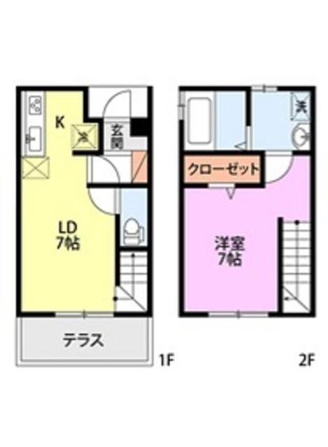 HAPPINESS国府(1LDK/1階)の間取り写真