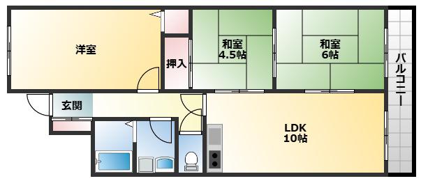 メゾンアルカディア(3LDK/2階)の間取り写真