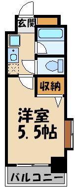 クレール中台(1K/5階)の間取り写真