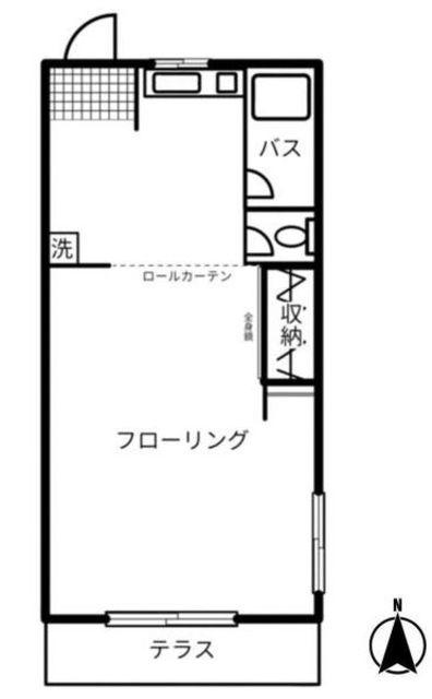 ハイツエルメス(1DK/1階)の間取り写真