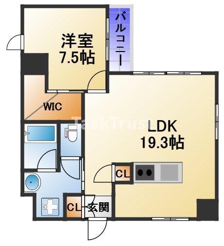 クレグラン天満(1LDK/12階)の間取り写真