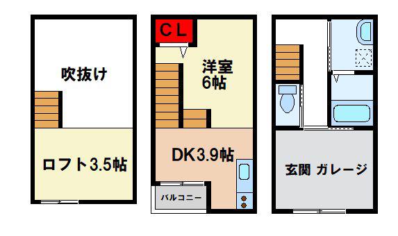 ノース FIELD I(1DK/1階)の間取り写真