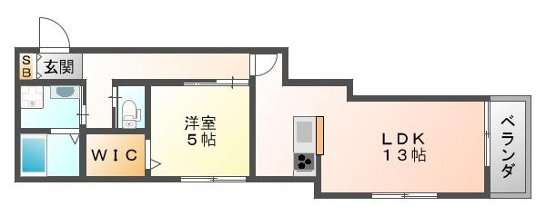 ヴァンメゾン・塚口(1LDK/1階)の間取り写真