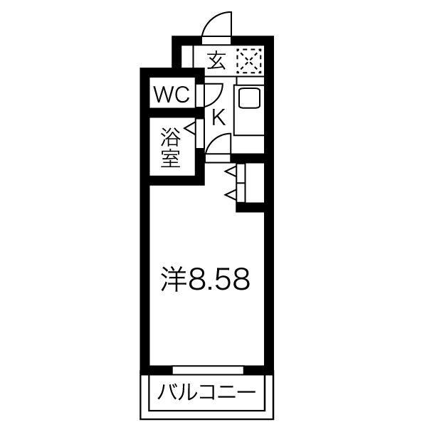 コーラル観月(1K/1階)の間取り写真