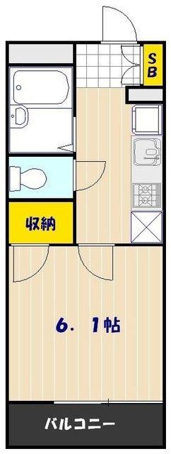 レオパレスエレガンスムサシノ(1K/3階)の間取り写真
