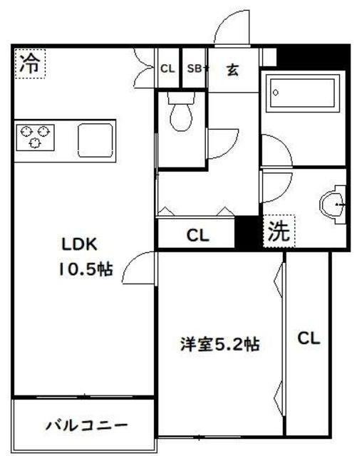 サンフィオーレ(1LDK/3階)の間取り写真