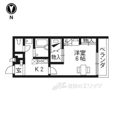 レオパレスおおまち(1K/1階)の間取り写真