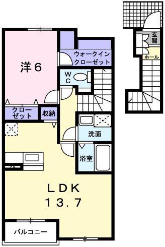 グラン・エスポワール(1LDK/2階)の間取り写真