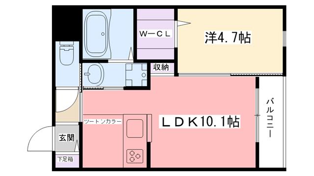 SHOWER TREE 甲子園鳴尾(1LDK/1階)の間取り写真