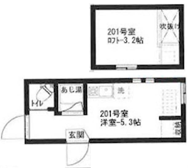 アーバンプレイスB(ワンルーム/2階)の間取り写真